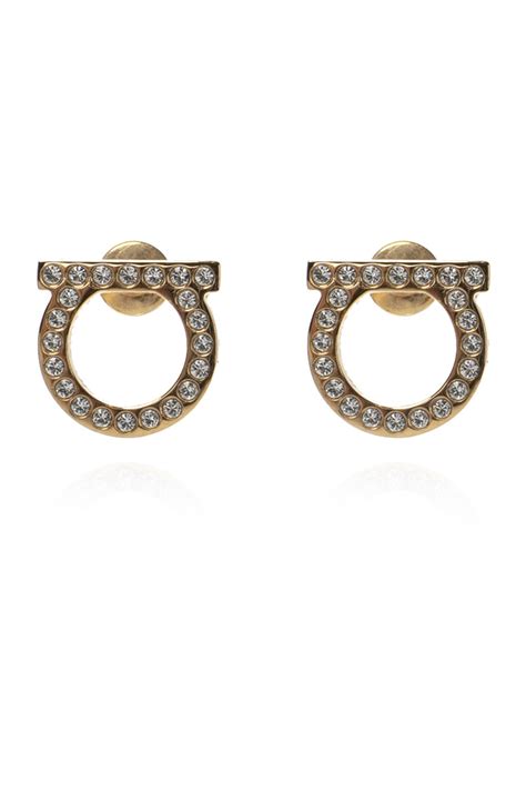 ferragamo logo earrings.